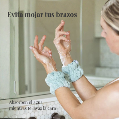 Set de cuidado facial | Cintillo + muñequeras para tu rutina diaria