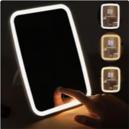 Espejo portátil con luz LED | Ideal para tu rutina de belleza en cualquier lugar