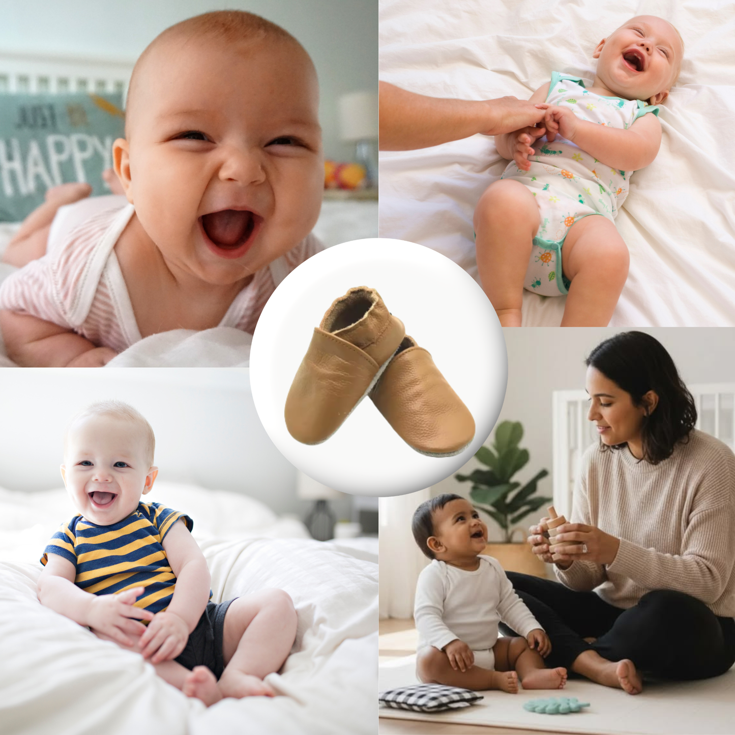 Moccs de Cuero para Bebé | Zapatos Antideslizantes y Flexibles