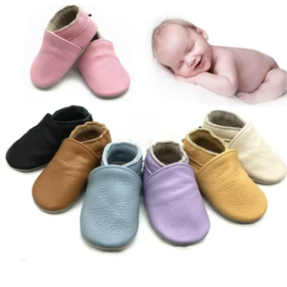 Moccs de Cuero para Bebé | Zapatos Antideslizantes y Flexibles