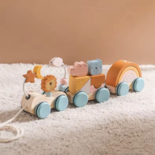 Tren Sensorial de Madera para Bebés