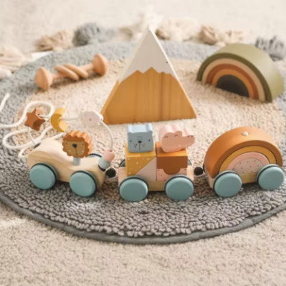 Tren Sensorial de Madera para Bebés