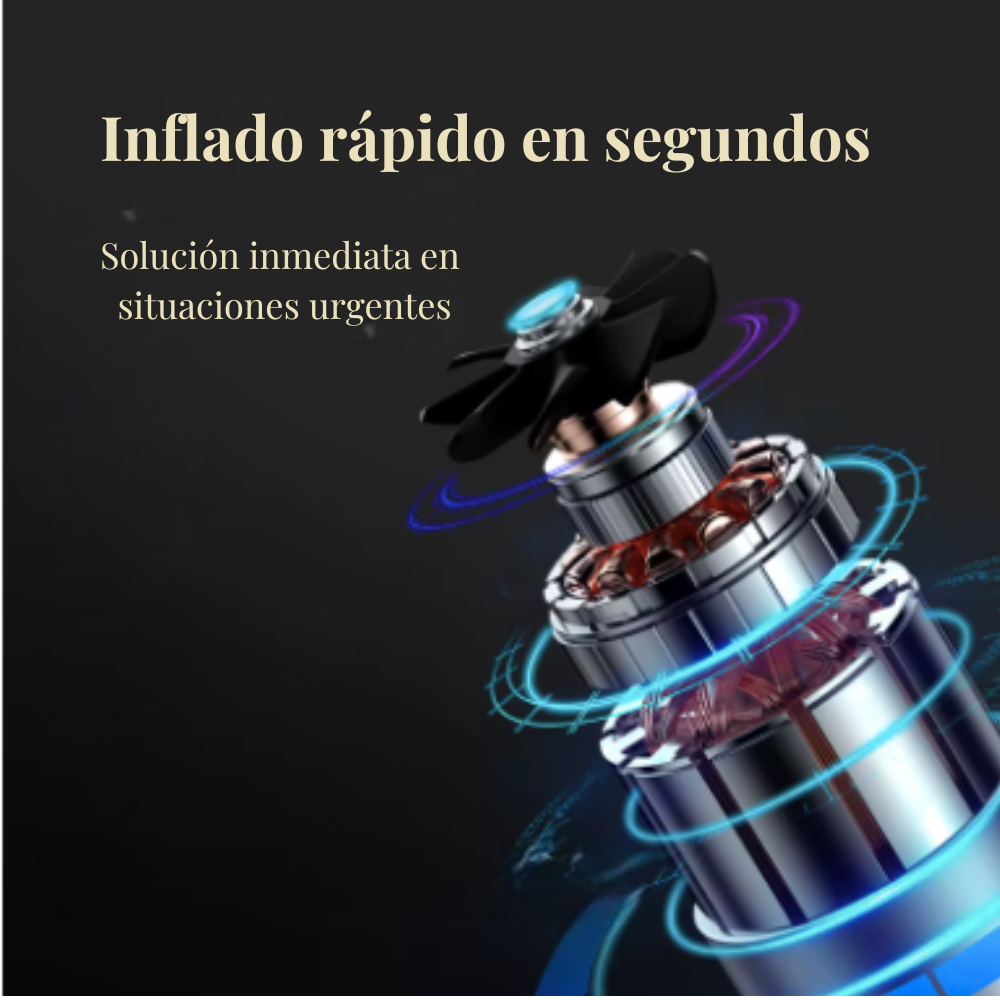 Compresor portátil inalámbrico para auto | Inflador rápido y seguro para viajes