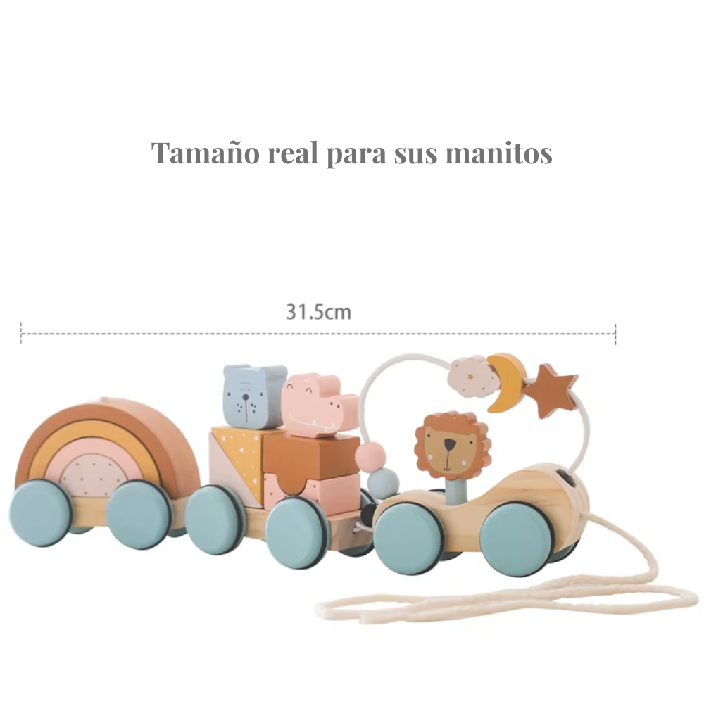 Tren Sensorial de Madera para Bebés