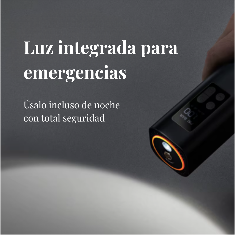 Compresor portátil inalámbrico para auto | Inflador rápido y seguro para viajes