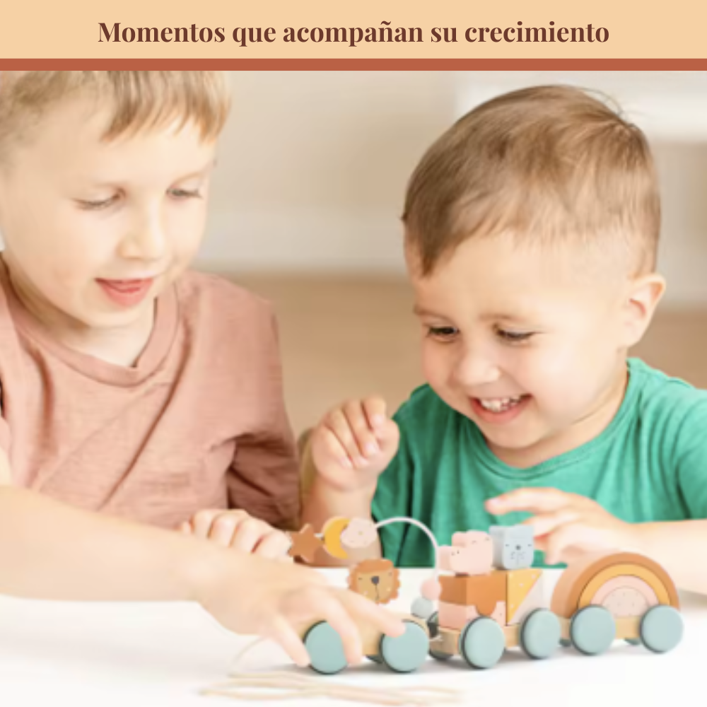 Tren Sensorial de Madera para Bebés