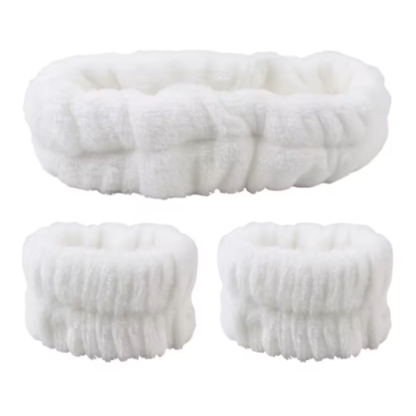 Set de cuidado facial | Cintillo + muñequeras para tu rutina diaria