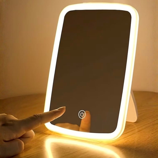 Espejo portátil con luz LED | Ideal para tu rutina de belleza en cualquier lugar