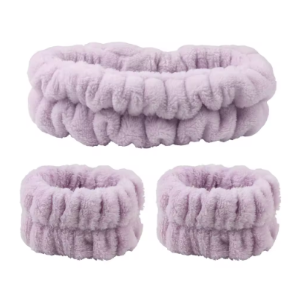 Set de cuidado facial | Cintillo + muñequeras para tu rutina diaria
