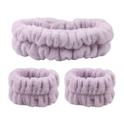 Set de cuidado facial | Cintillo + muñequeras para tu rutina diaria