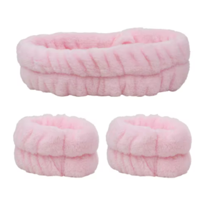 Set de cuidado facial | Cintillo + muñequeras para tu rutina diaria